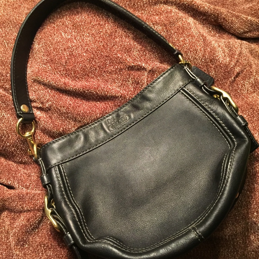 Black mini leather Coach Handbag Purse